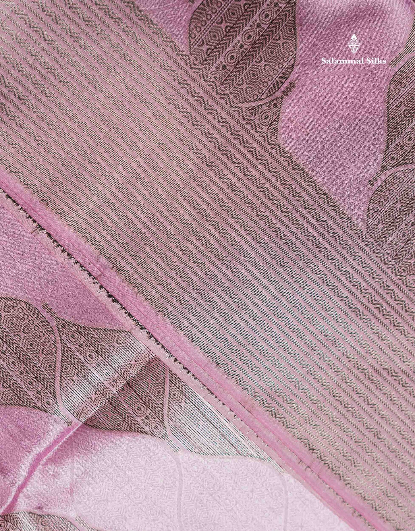 Beautiful Light Pink Semi Tussar Saree With Fancy Border