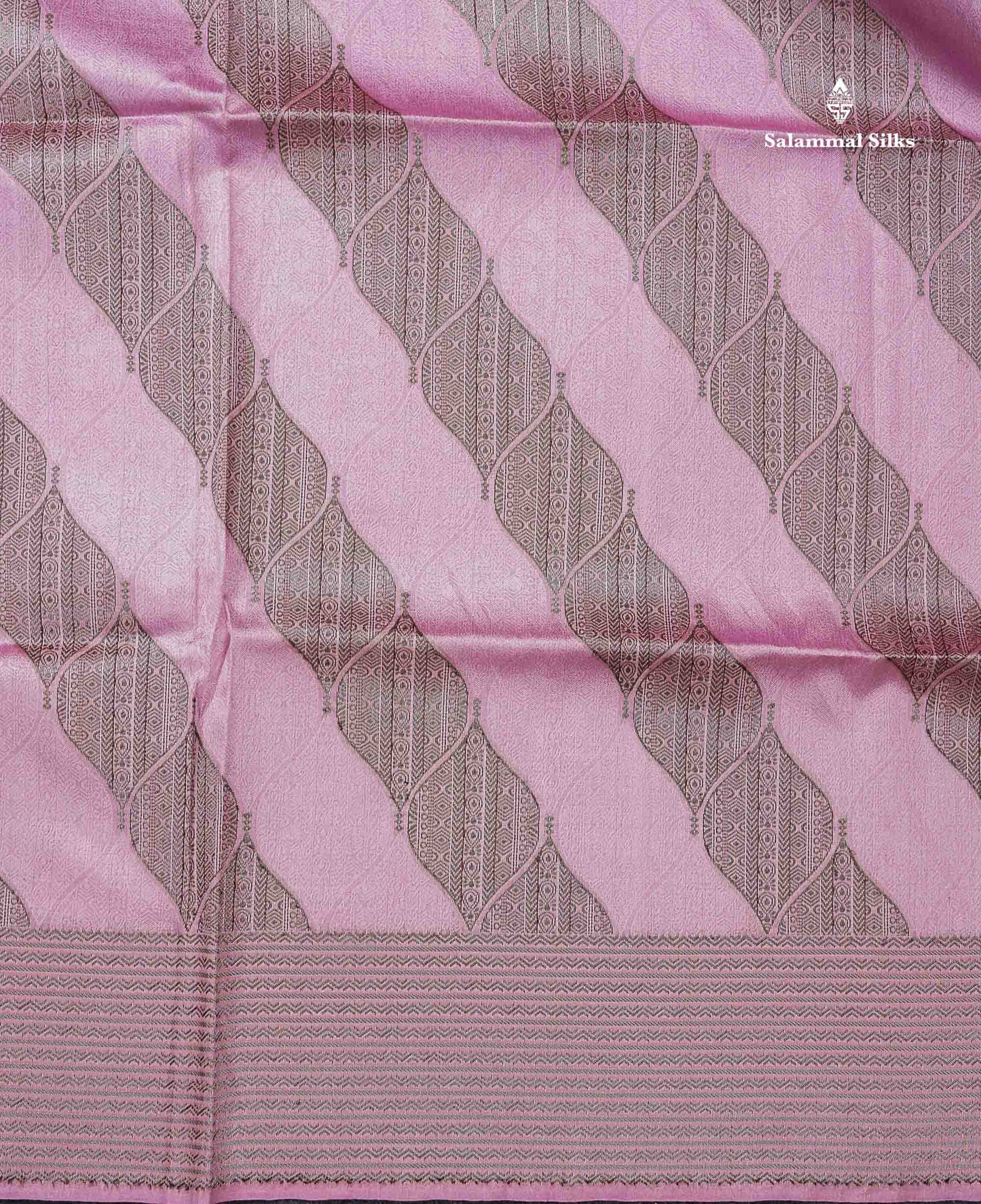 Beautiful Light Pink Semi Tussar Saree With Fancy Border