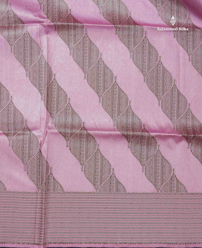 Beautiful Light Pink Semi Tussar Saree With Fancy Border