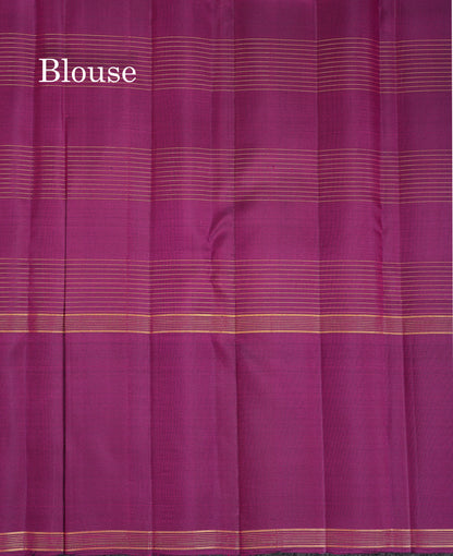 Beautiful Pink Pure Kanjivaram Silk Saree With Contrast Magenta Fancy Border