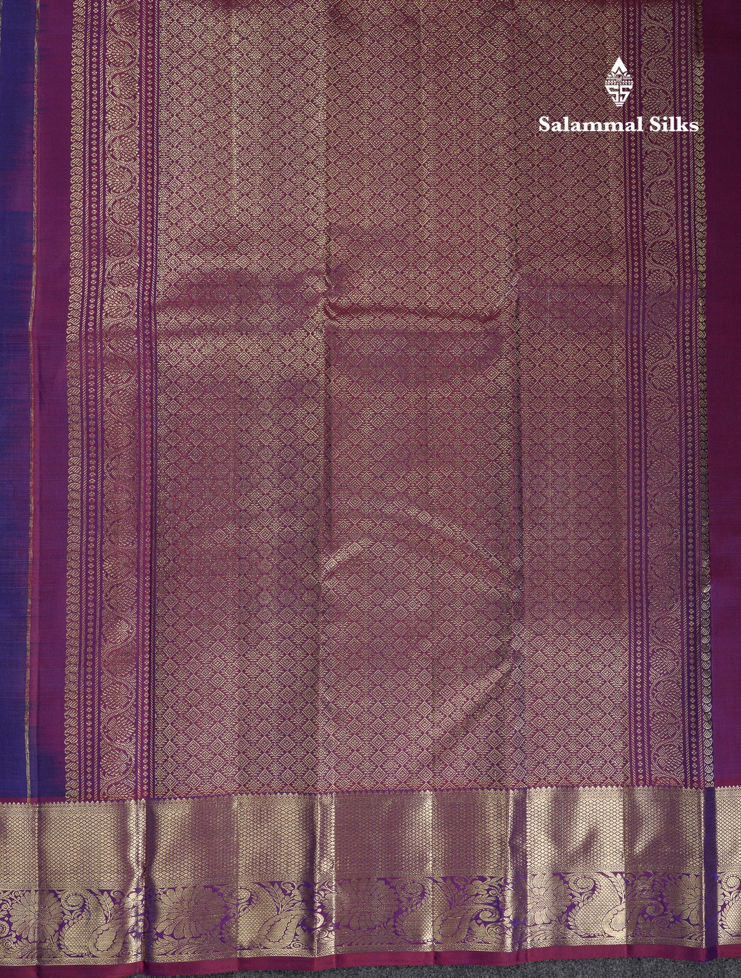 Beautiful Navy Blue Iruthalai Patchi Butta Pure Kanjivaram Silk Saree With Contrast Magenta Traditional Border