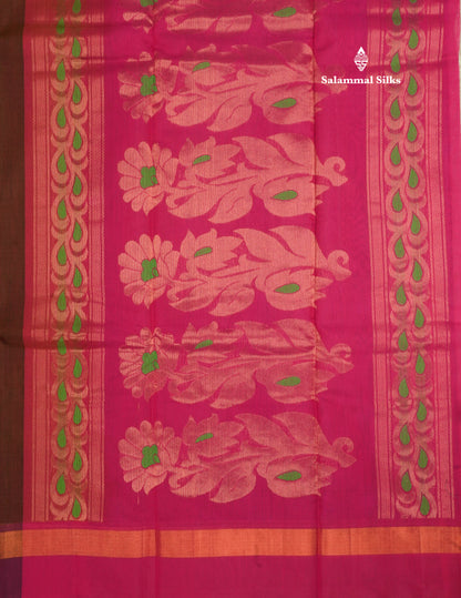 Olive Mustard Yellow Beautiful SICO Cotton Saree With Magenta Border