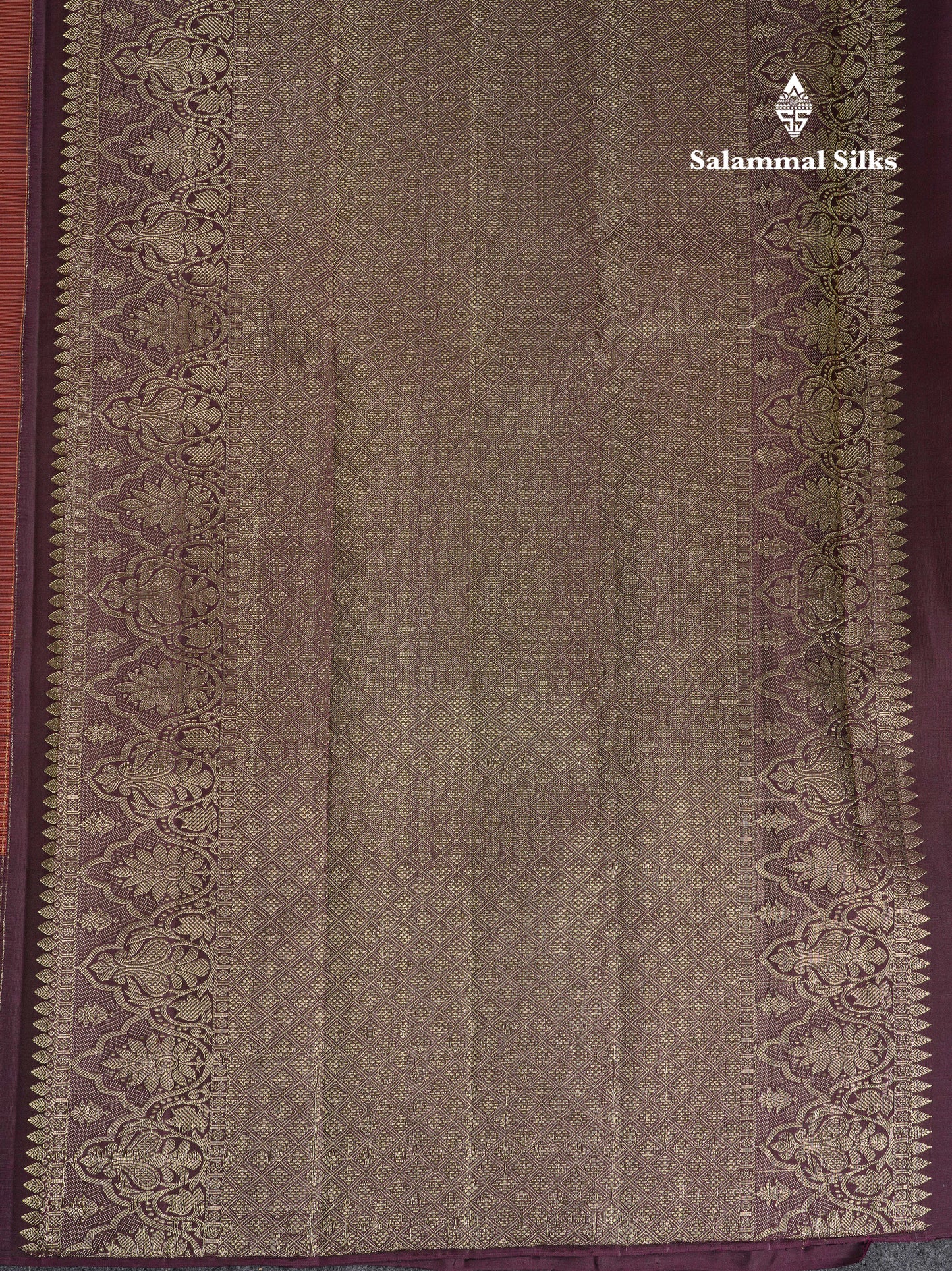 Beautiful Rust Orange Pure Kanjivaram Silk Saree With Contrast Dark Magenta Fancy Border
