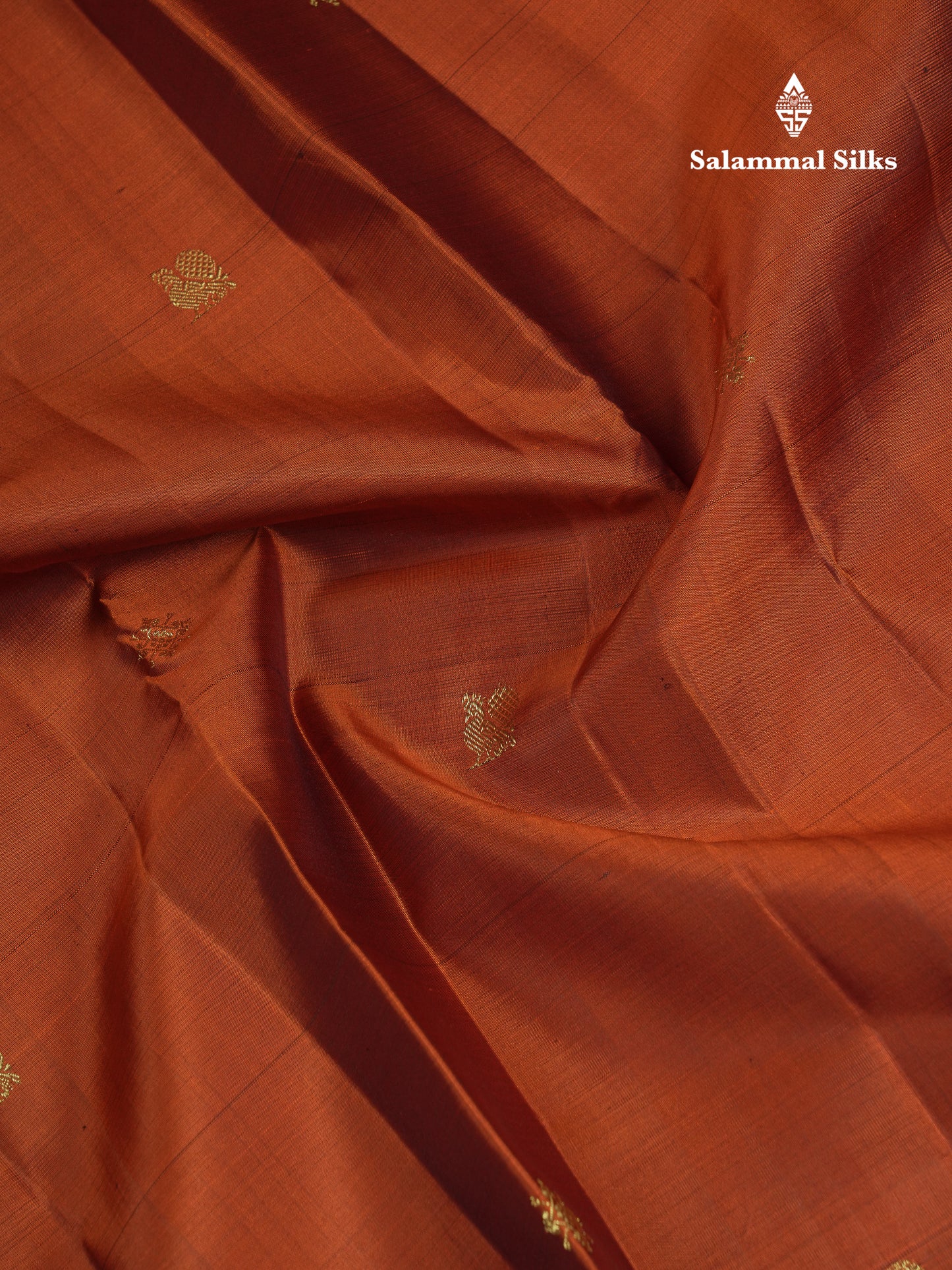 Beautiful Rust Orange Pure Kanjivaram Silk Saree With Contrast Dark Magenta Fancy Border