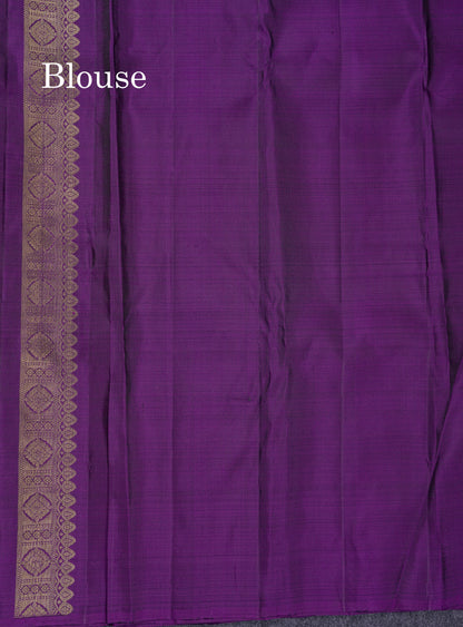 Beautiful Dark Purple Fancy Pure Kanjivaram Silk Saree With Blouse