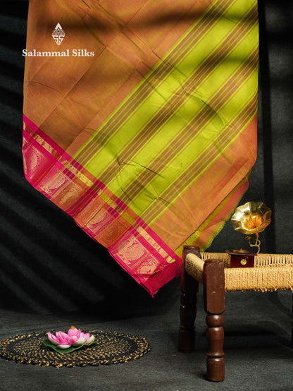 Beautiful Lavender Plain Pure Chettinad Cotton Saree With Maroon Traditional Border