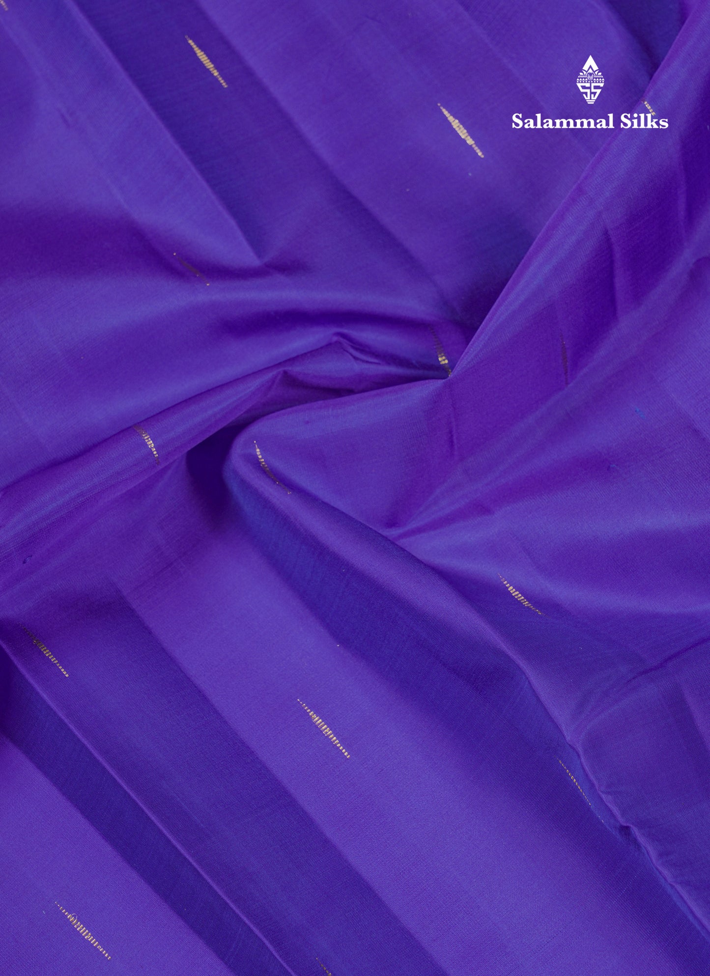 Beautiful Violet Pure Kanjivaram Silk Saree With Contrast Vadamalli Traditional Small Border