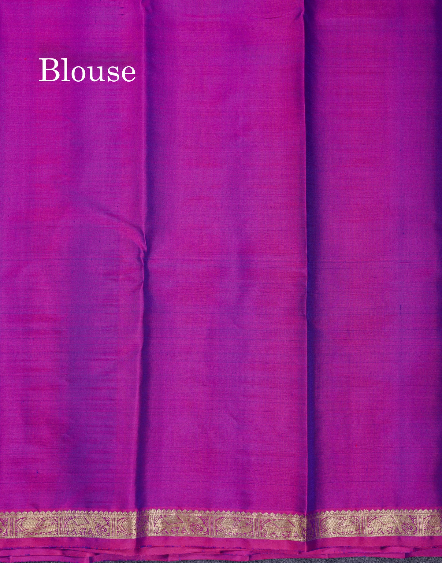 Beautiful Violet Pure Kanjivaram Silk Saree With Contrast Vadamalli Traditional Small Border