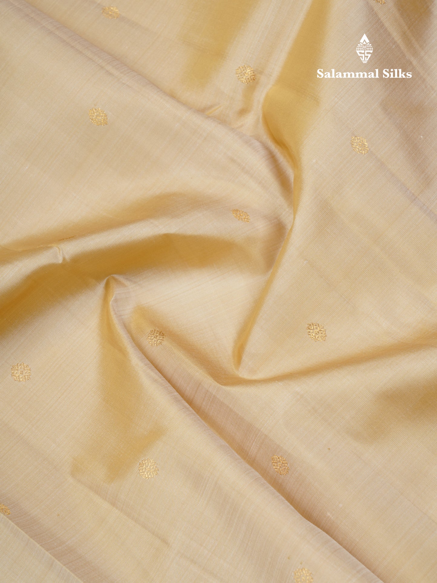 Korvai Beautiful Beige Pure Kanjivaram Silk Saree With Traditional Multicolour Border