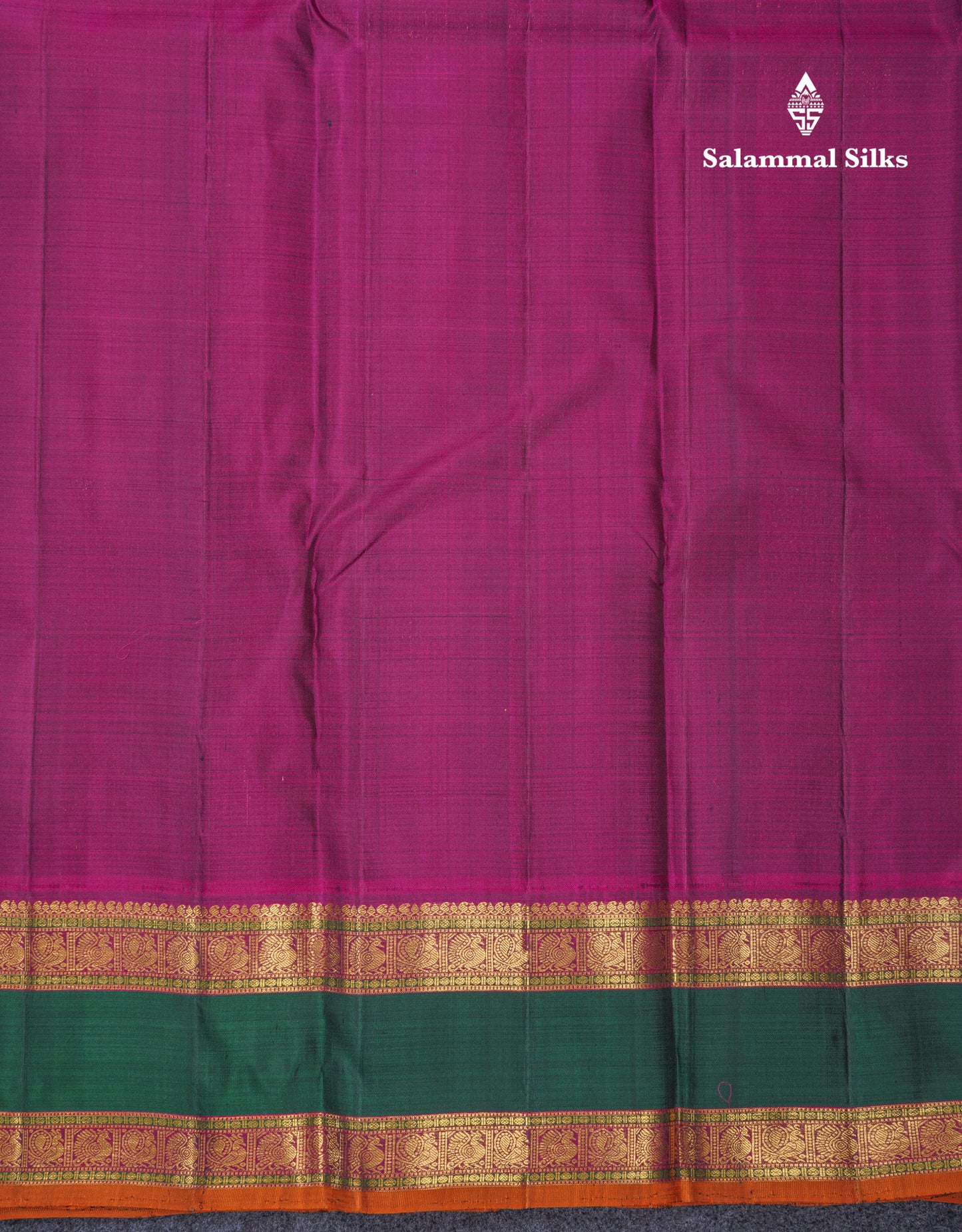 Korvai Beautiful Beige Pure Kanjivaram Silk Saree With Traditional Multicolour Border
