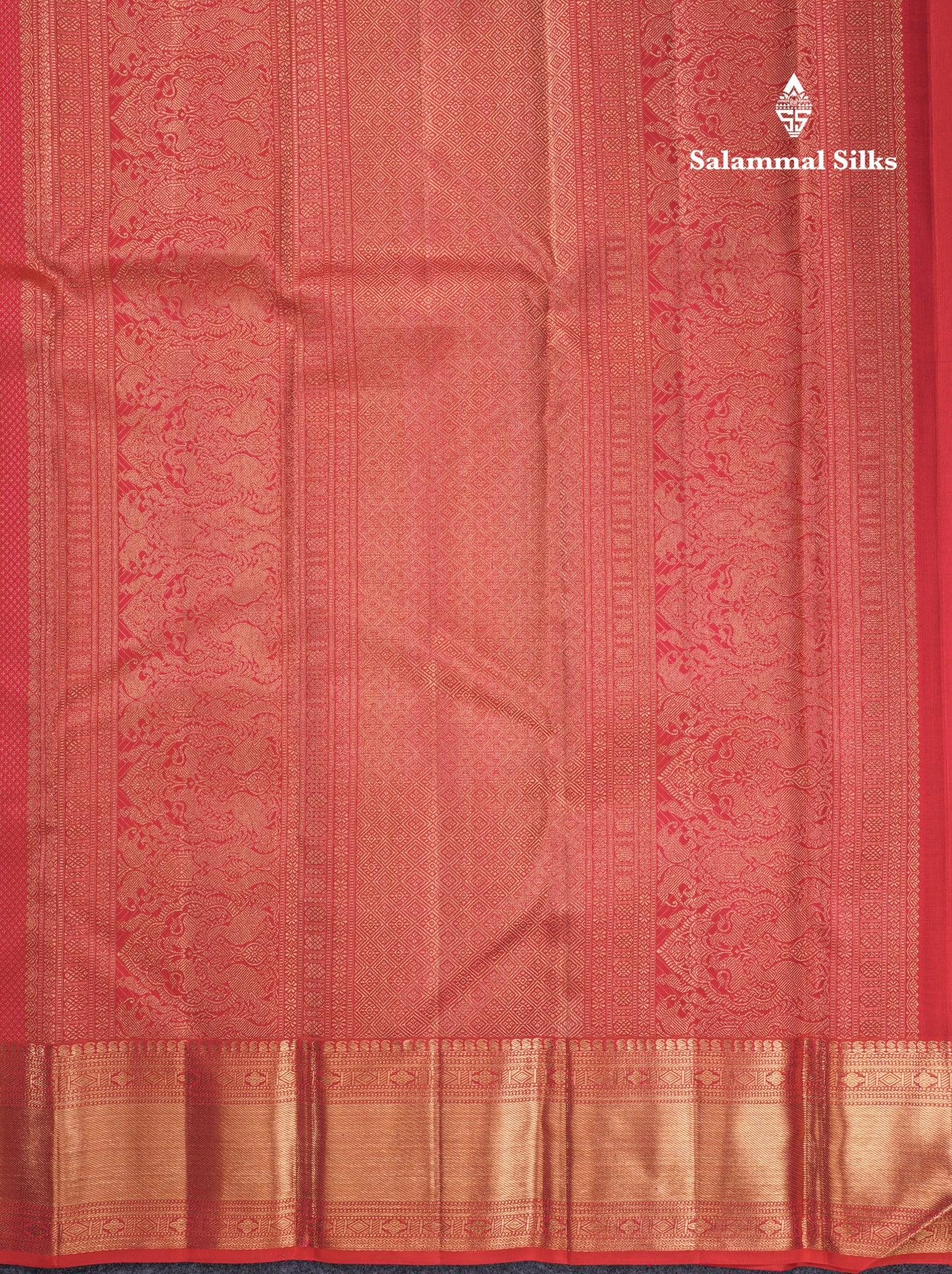 Reddish Pink Vairaoosi Checks And Traditional Buttas Grand Bridal Pure Kanjivaram Silk Saree With Self Border