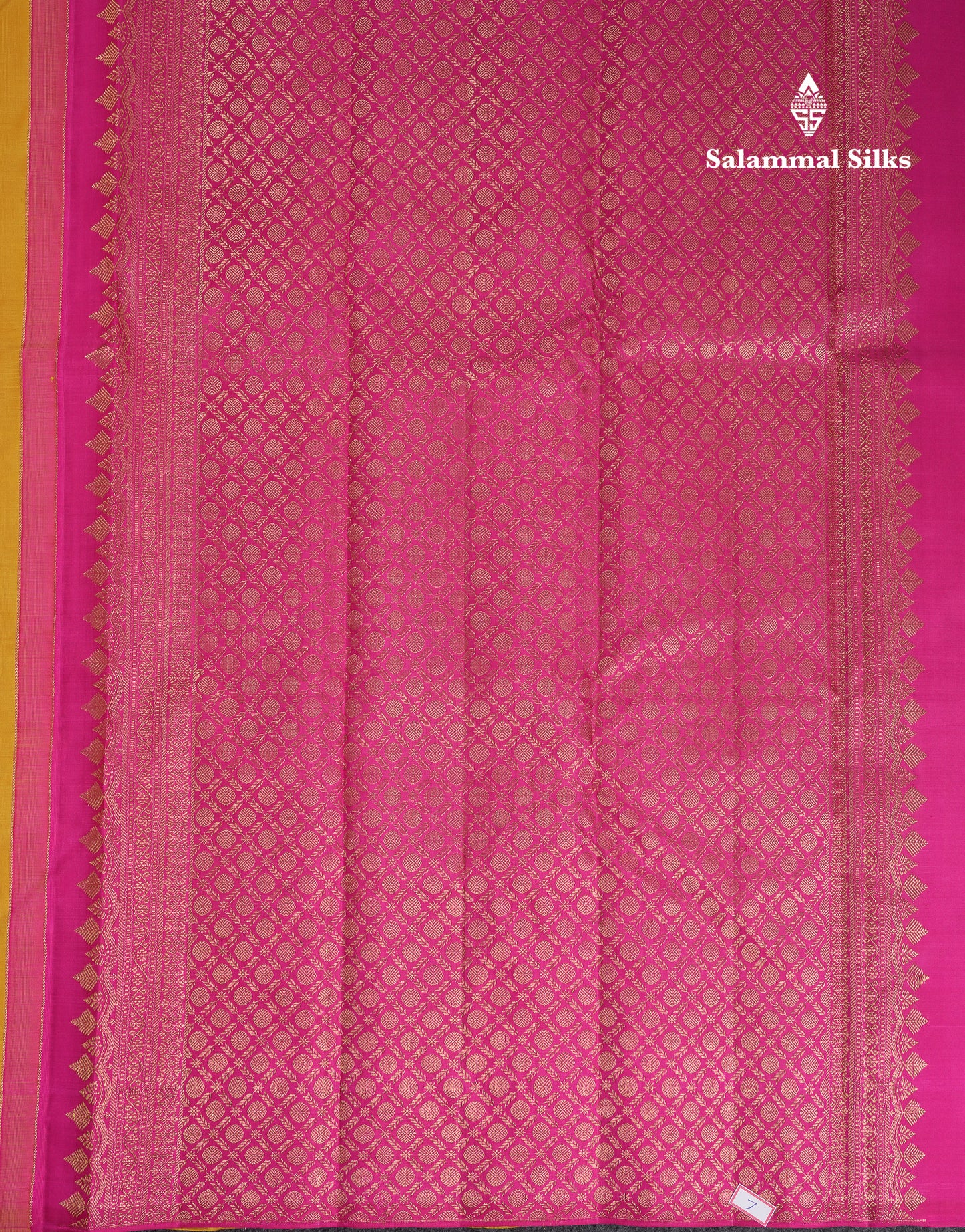 Beautiful Yellow Fancy Pure Kanjivaram Silk Saree With Contrast Pink Blouse