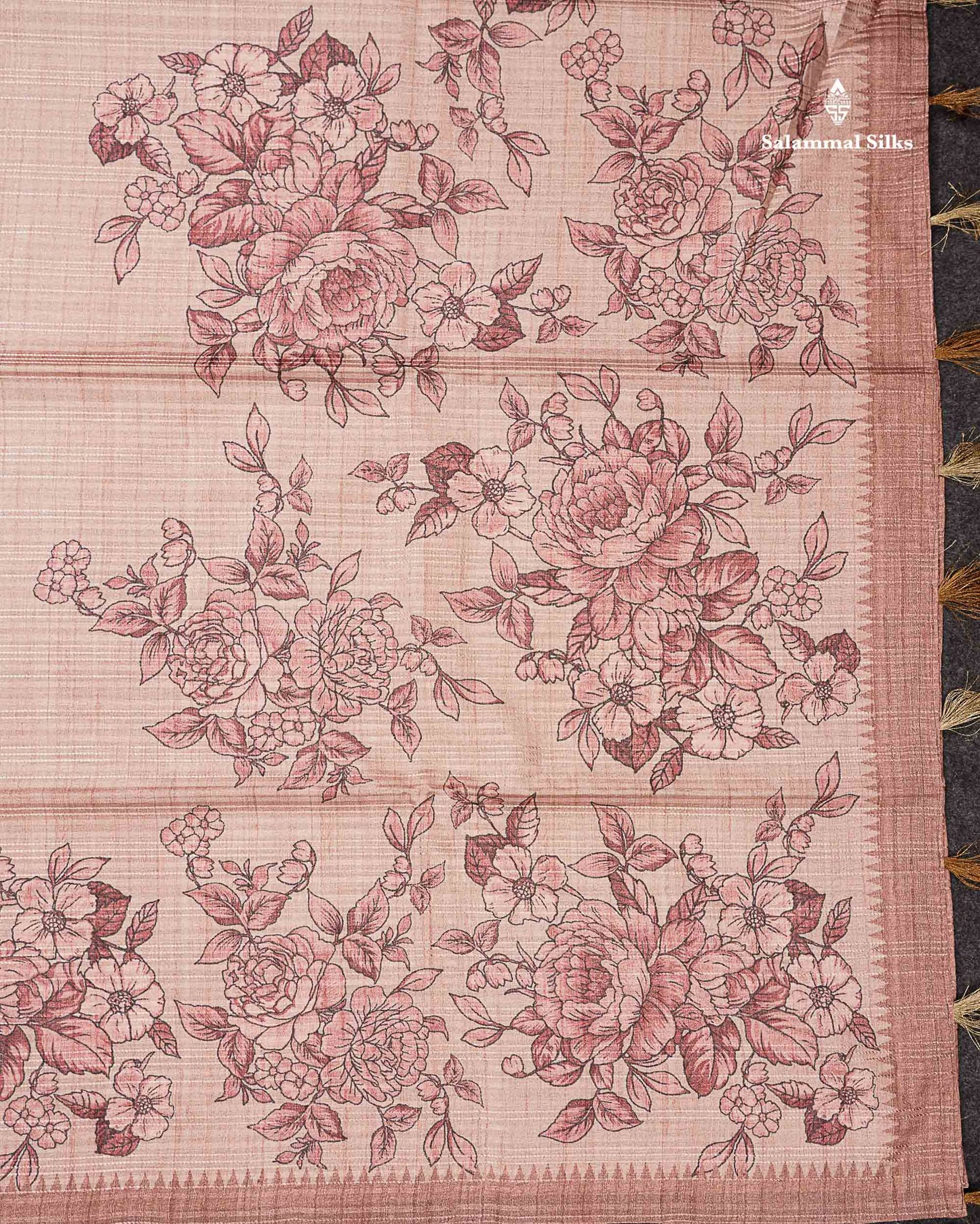 Beautiful Sandal Semi Tussar Fancy Saree With Contrast Light Brown Blouse