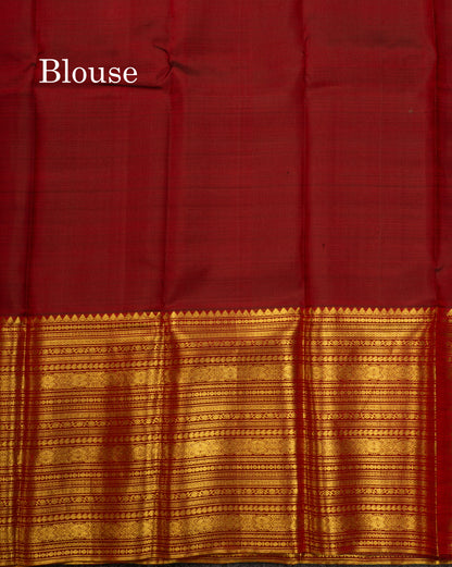 Kanjivaram Beautiful Pinkish Peach Pure Silk Saree With Maroon Long Border