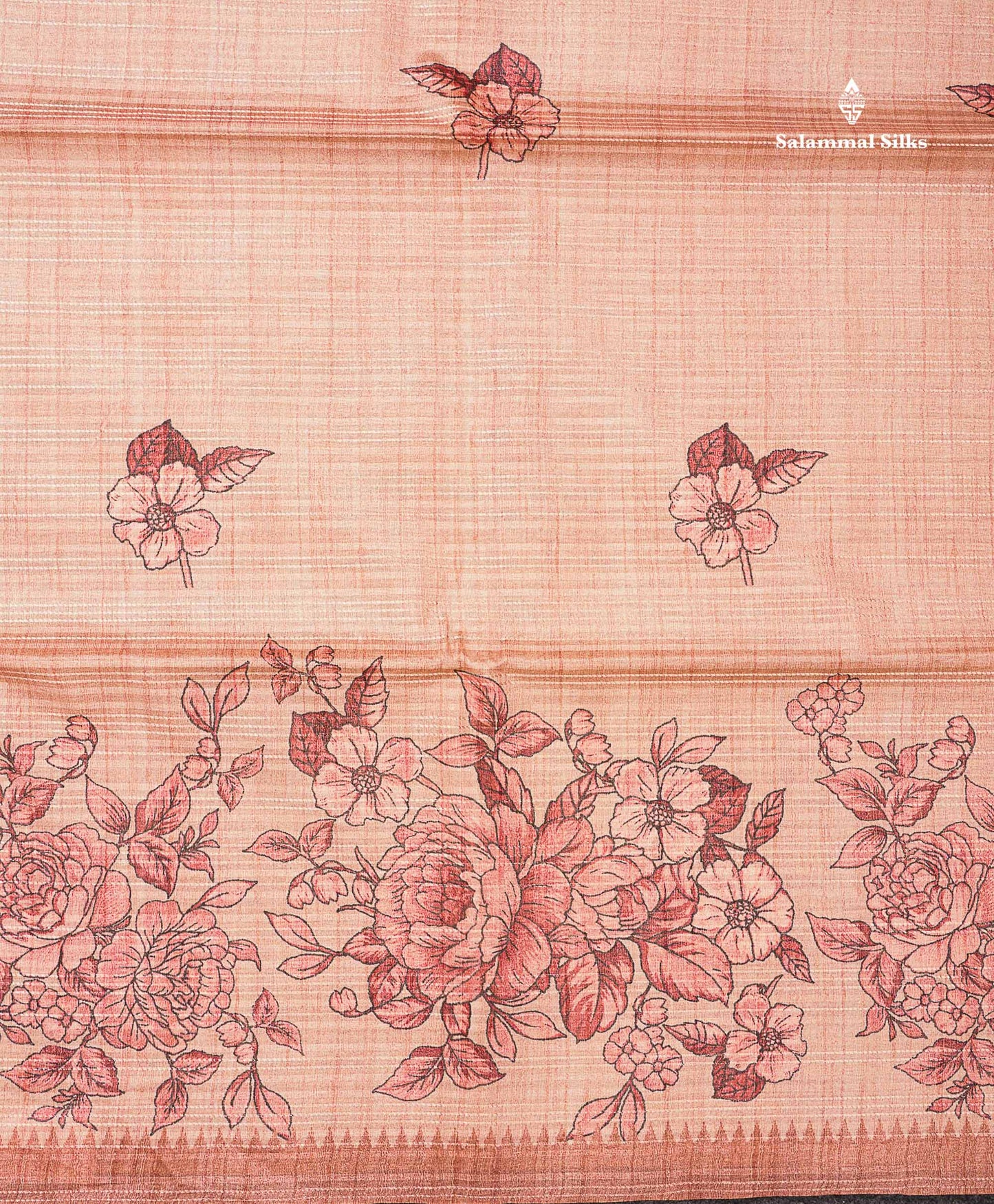 Beautiful Sandal Semi Tussar Fancy Saree With Contrast Light Brown Blouse