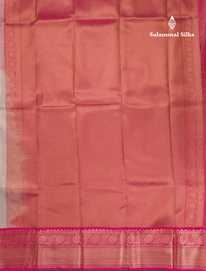 Cream Beautiful Traditional Varaoosi Semi Silk Saree With Contrast Pink Border
