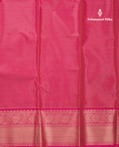 Cream Beautiful Traditional Varaoosi Semi Silk Saree With Contrast Pink Border