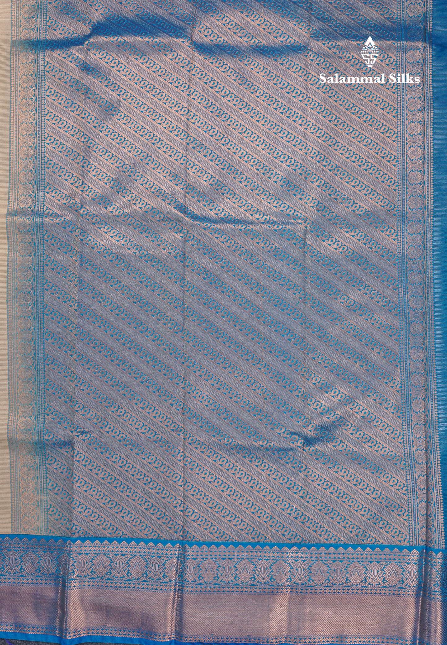 Sandal Beautiful Traditional Varaoosi Semi Silk Saree With Contrast Ramar Blue Border