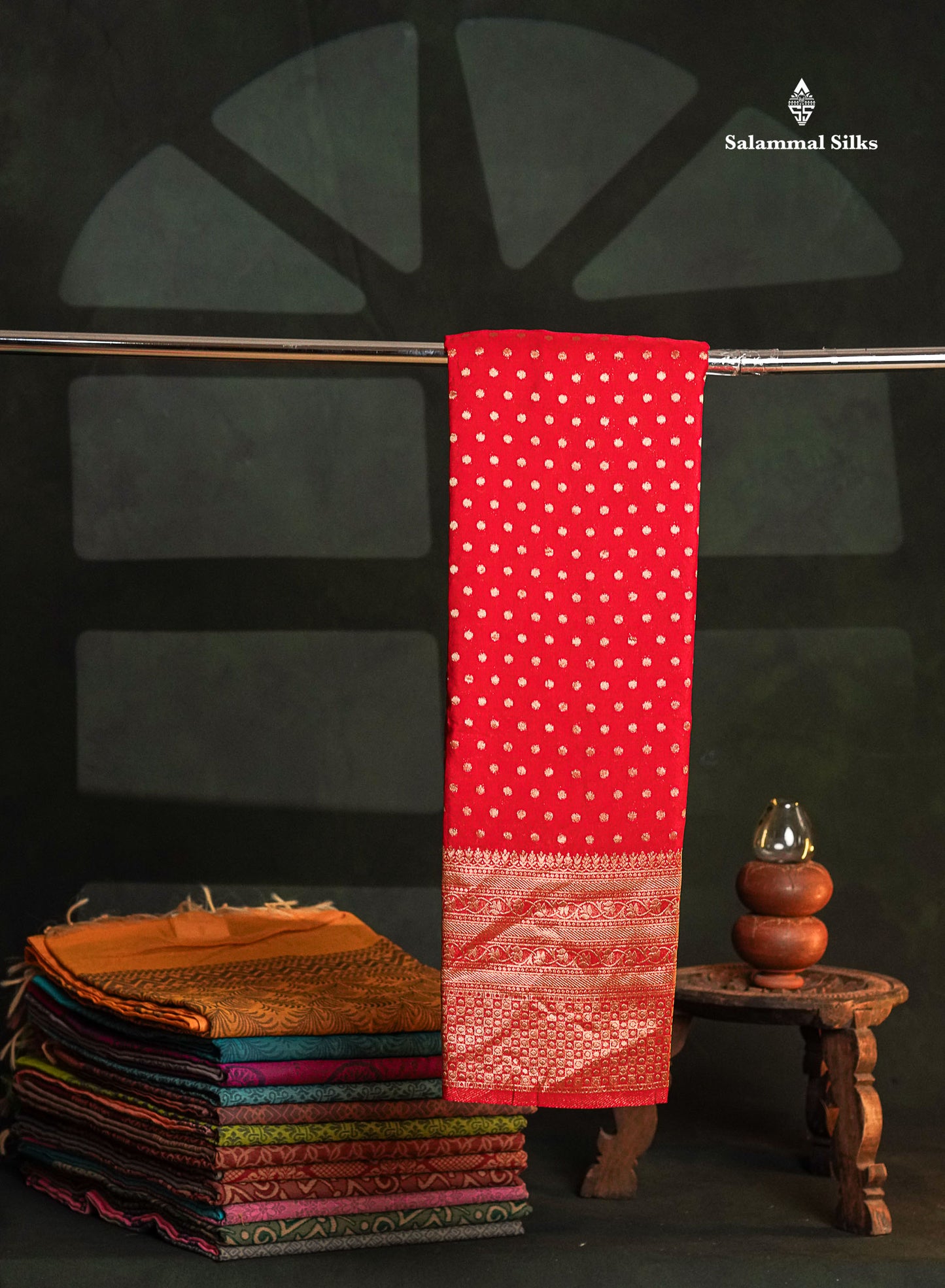 Beautiful Chilly Red Semi Georgette Saree With Fancy Border