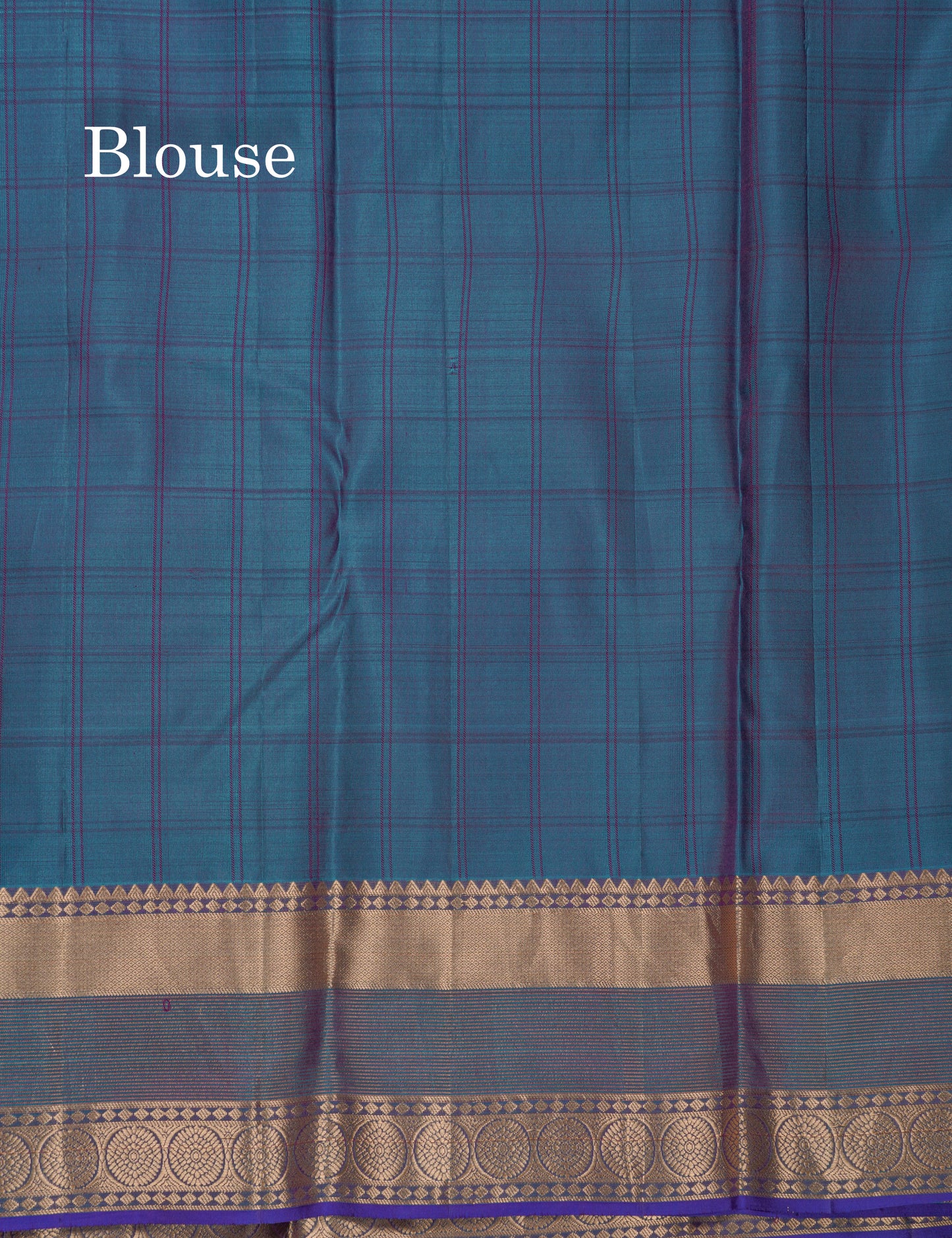 Beautiful Magenta Checks With Butta Pure Kanjivaram Silk Saree With Contrast Dual Tone Blue Traditional Border