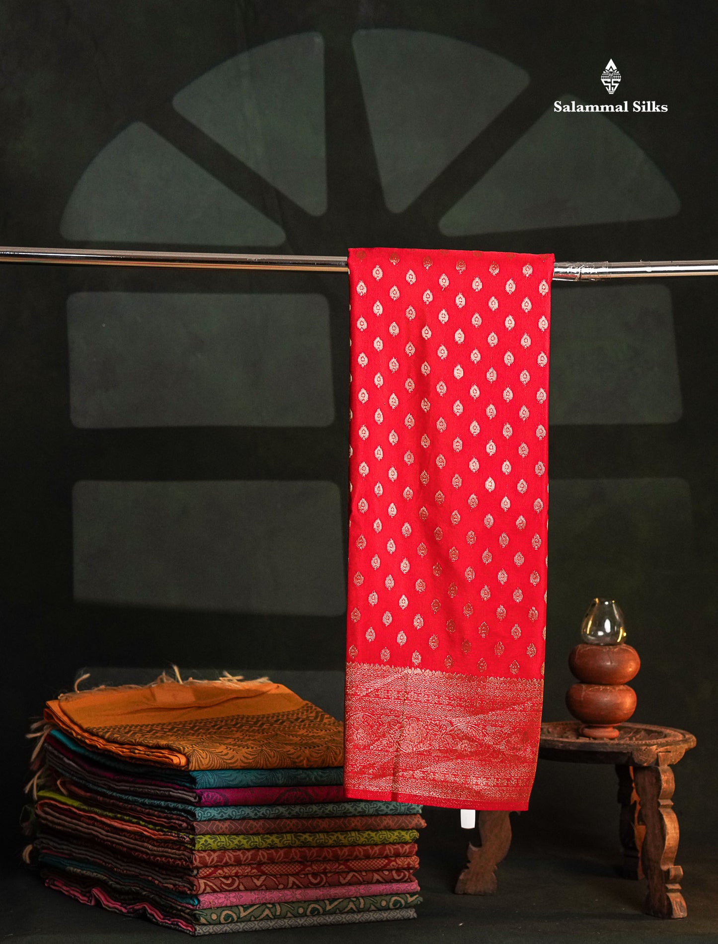 Beautiful Chilly Red Semi Georgette Saree With Fancy Border