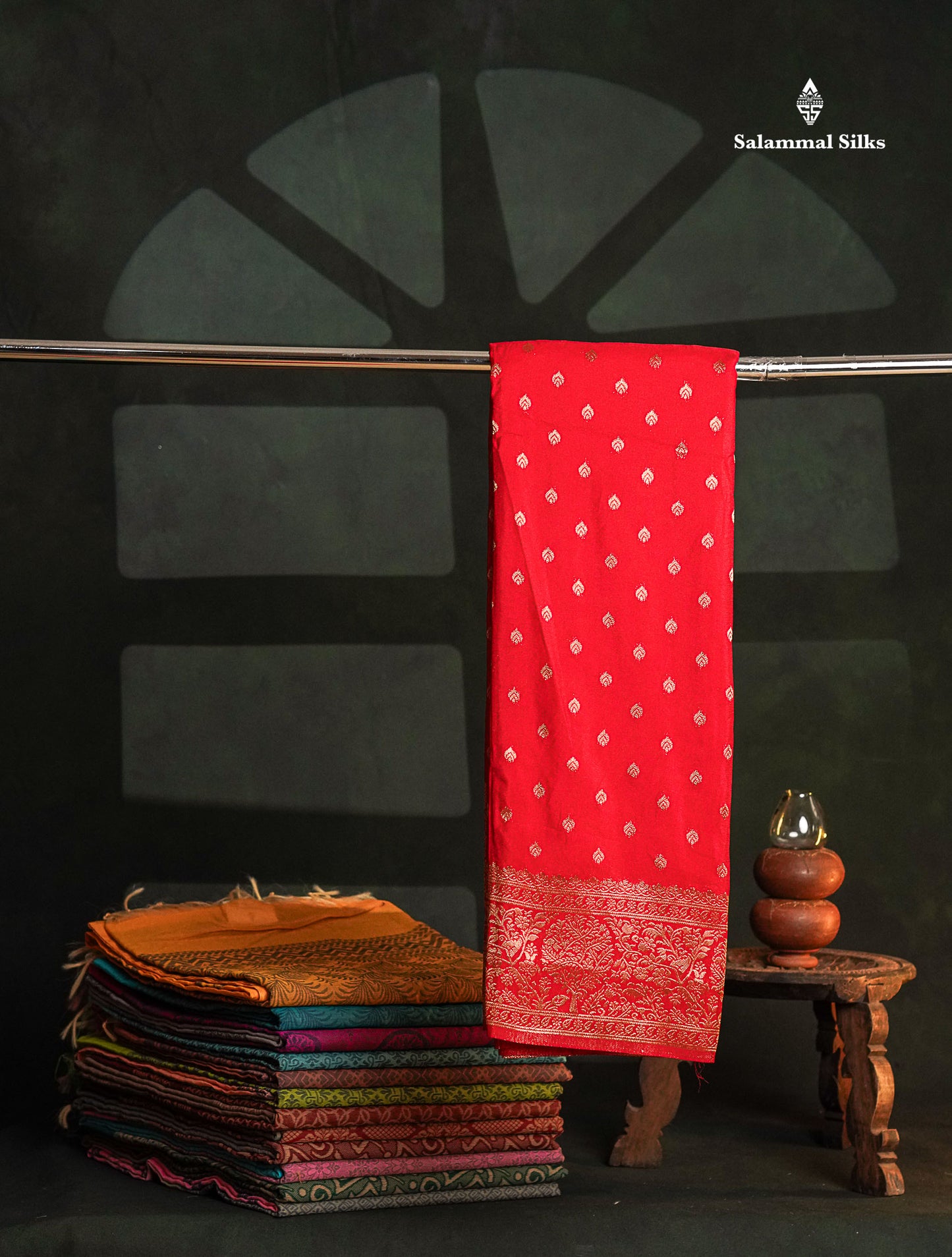 Beautiful Chilly Red Semi Georgette Saree With Fancy Border