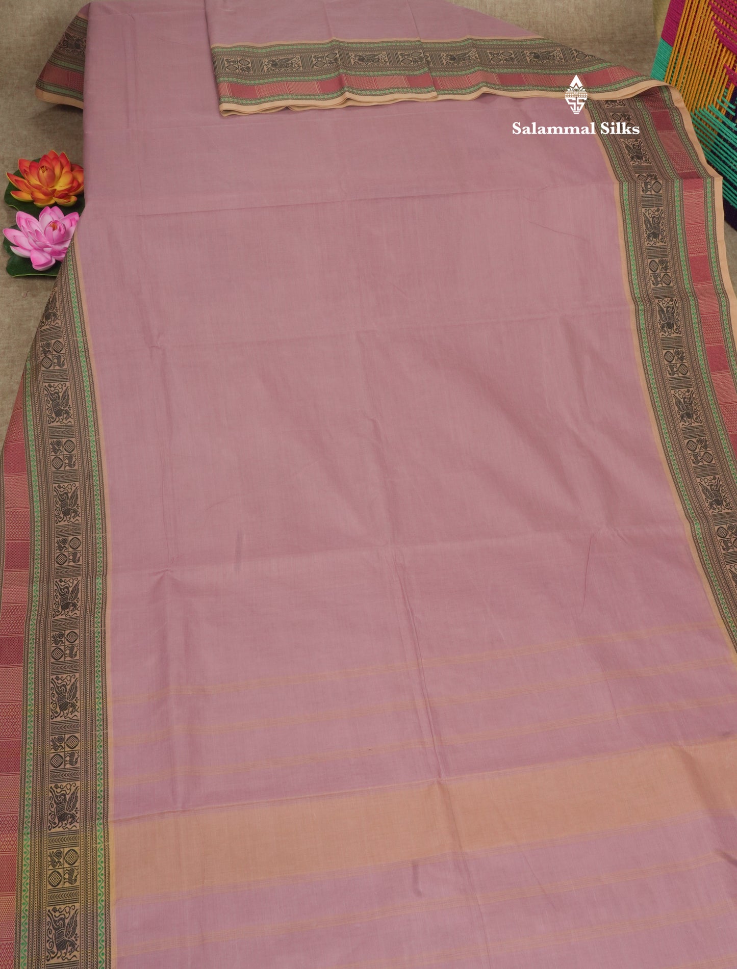 Grey Beautiful Plain Pure Cotton With Thraed Work Border