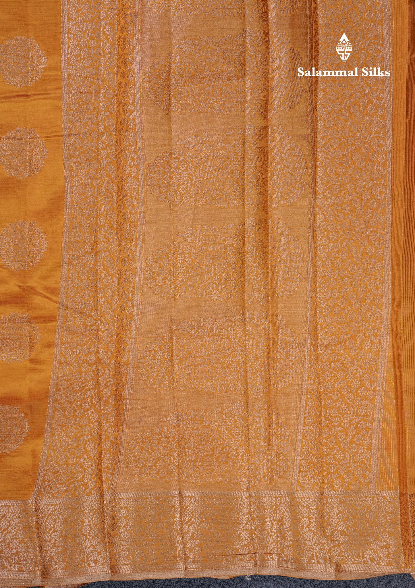 Beautiful Mustard Yellow Semi Raw Silk Saree With Fancy Border