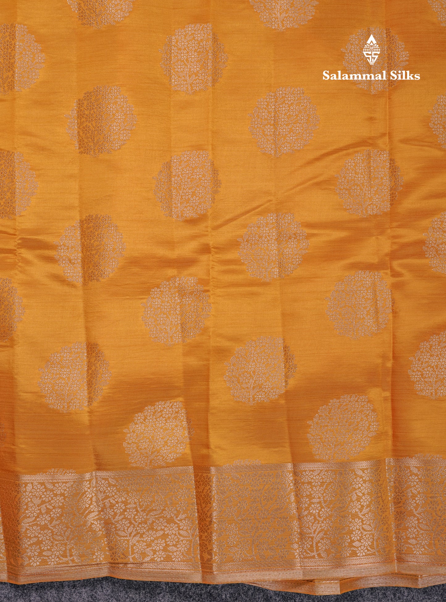 Beautiful Mustard Yellow Semi Raw Silk Saree With Fancy Border