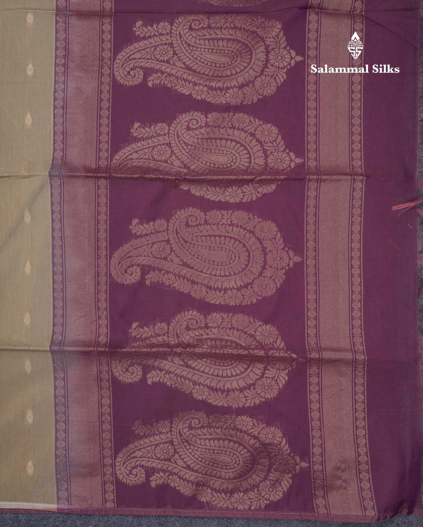 Beige Beautiful Sico Cotton Saree With Contrast Wine Colour Blouse