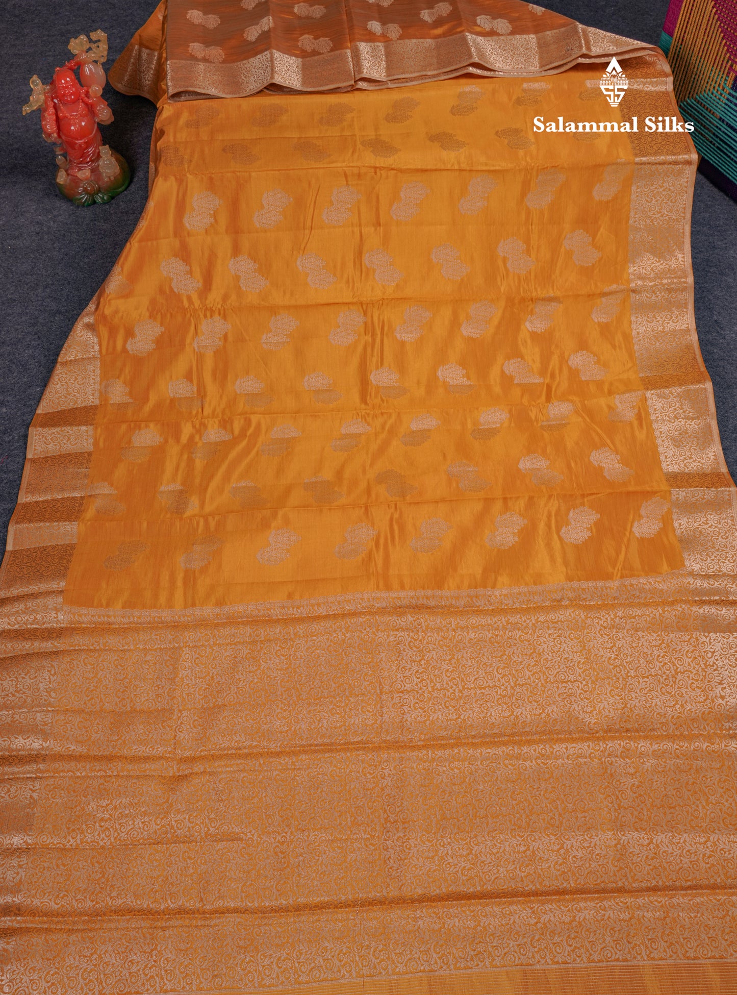 Beautiful Sapphire Blue Semi Raw Silk Saree With Fancy Border