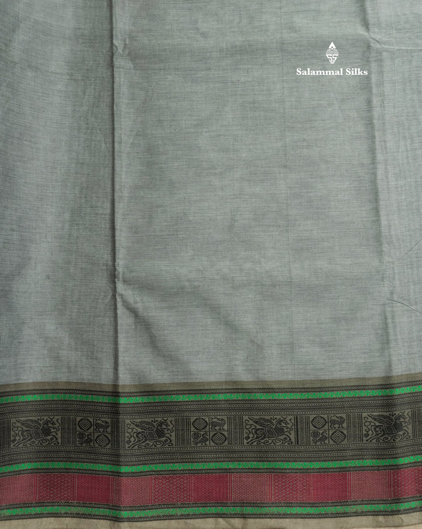 Grey Beautiful Plain Pure Cotton With Thraed Work Border