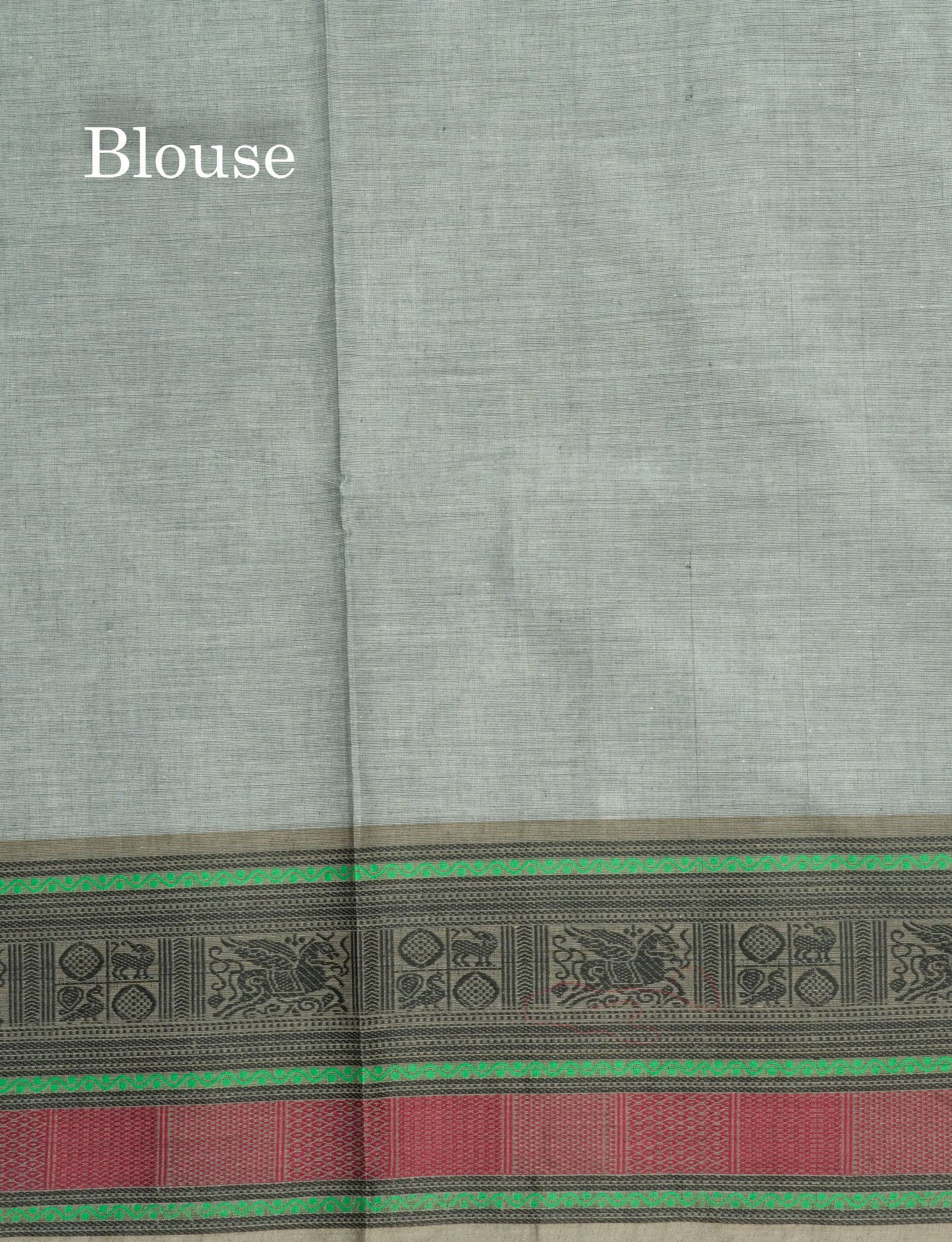 Grey Beautiful Plain Pure Cotton With Thraed Work Border