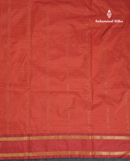 9 Yards Semi Silk Saree Dark Purple Checks With Traditional Gap Border