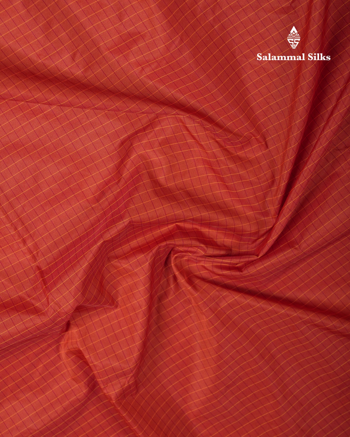 9 Yards Semi Silk Saree Dark Purple Checks With Traditional Gap Border