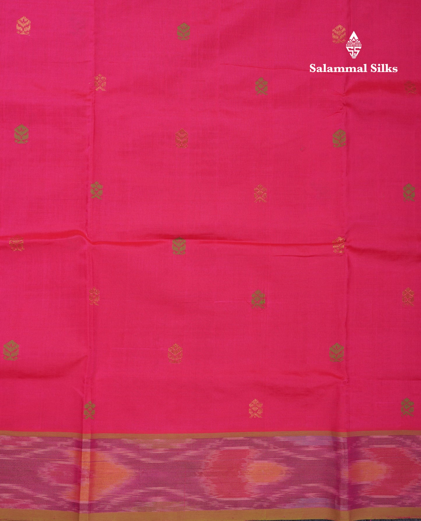 Beautiful Pink Thread Work Buttas Semi Silk Cotton Saree With Contrast Green Blouse