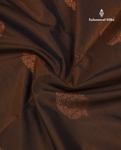 Dual Tone Brown Beautiful Sico Cotton Saree With Contrast Dark Wine Colour Blouse