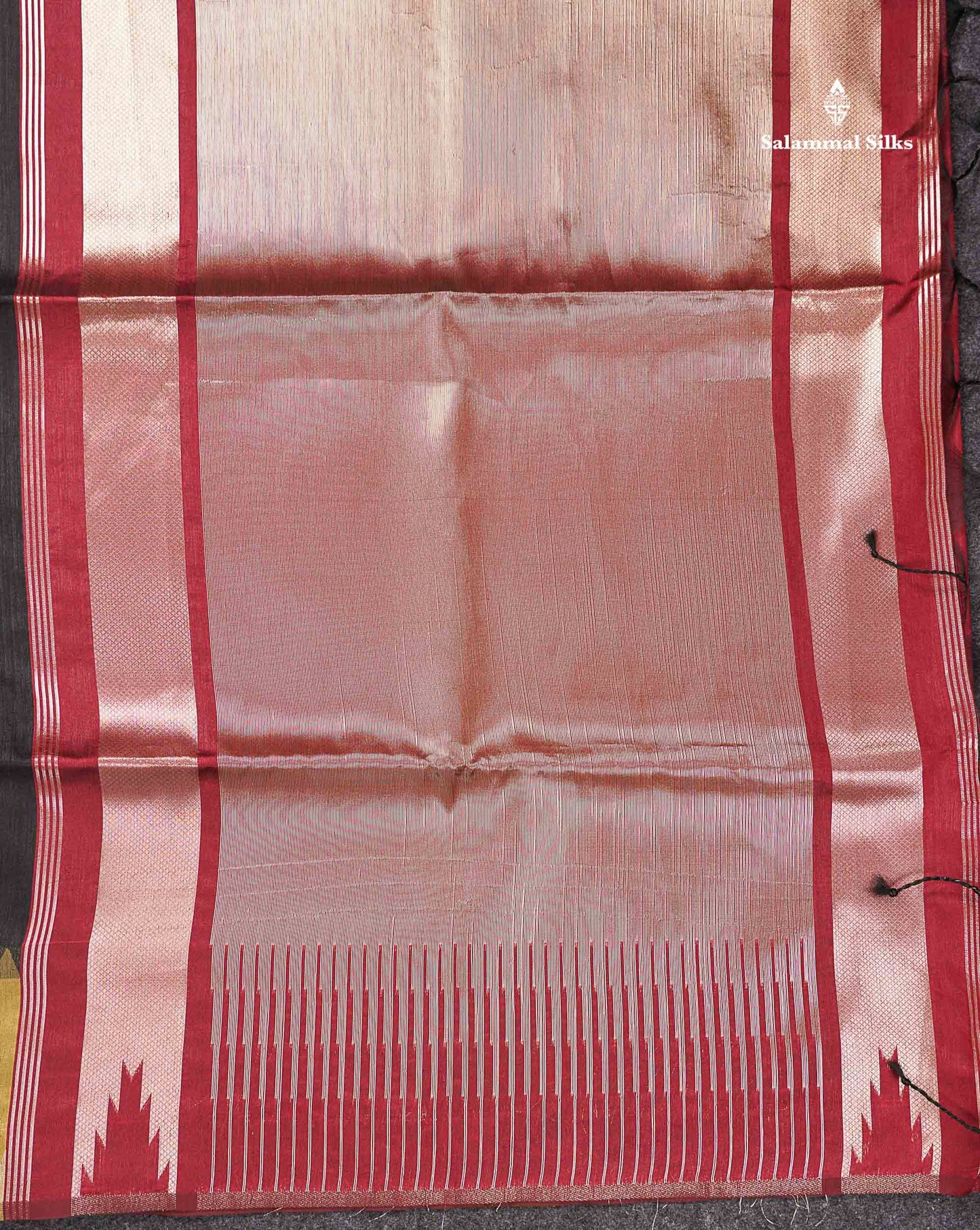 Beautiful Maroon Malli Moggu Zari Butta Cotton Mix Saree With Contrast Multicolour Traditional Temple Border