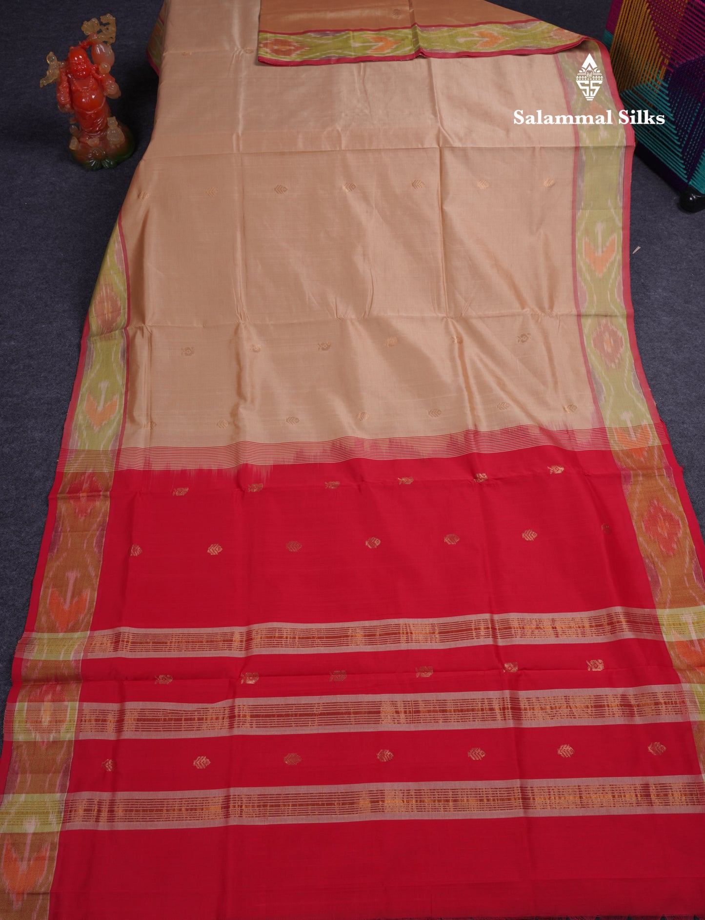 Beautiful Royal Blue Semi Silk Cotton Saree With Contrast Mustard Yellow Blouse