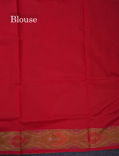 Beautiful Royal Blue Semi Silk Cotton Saree With Contrast Mustard Yellow Blouse