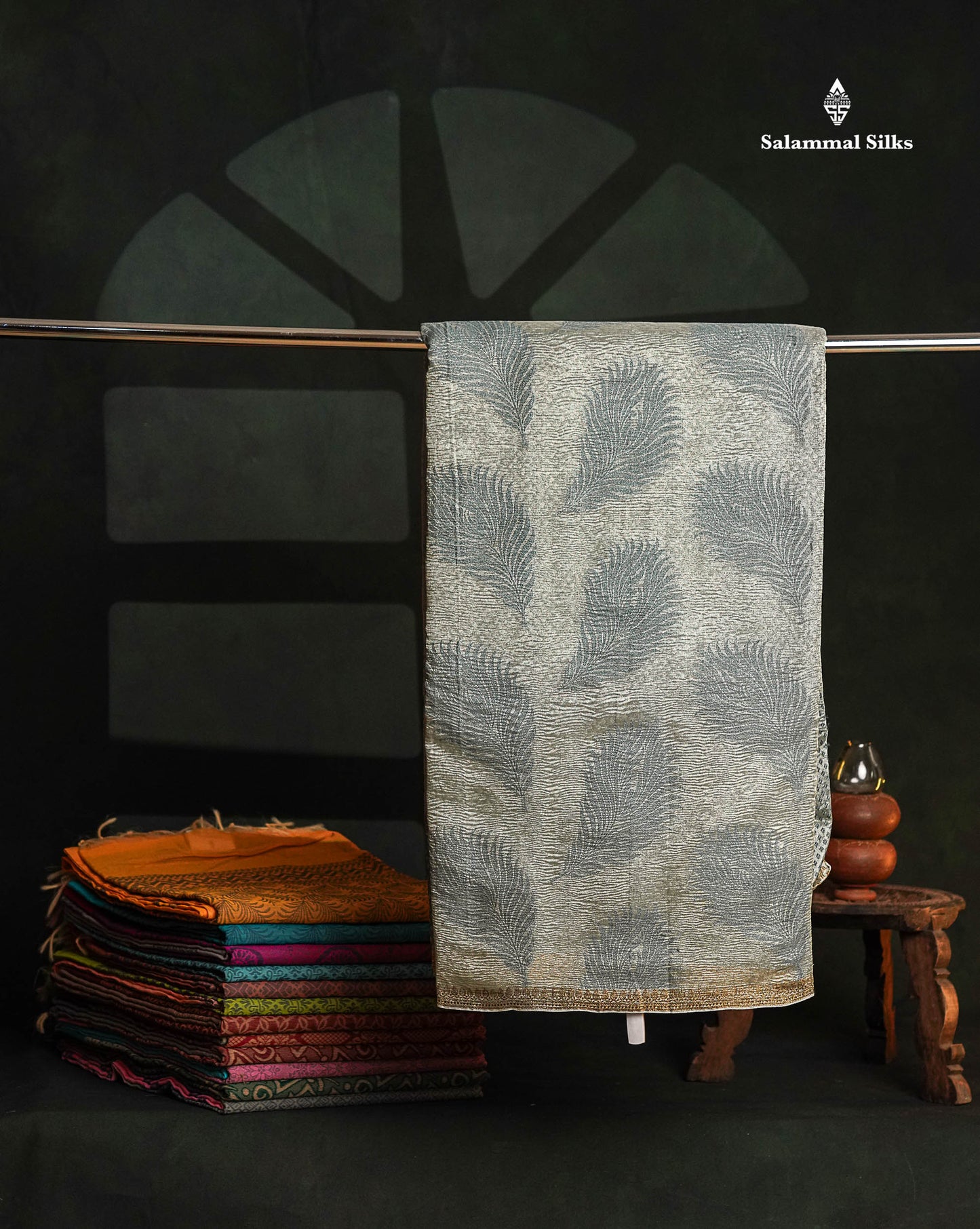 Pastel Blue Premium Crush Fancy Saree with Designer Blouse