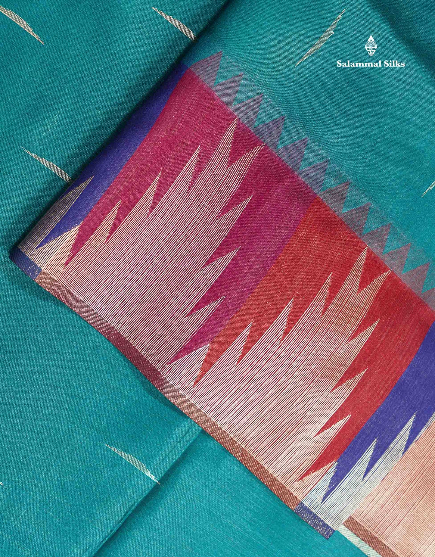 Beautiful Maroon Malli Moggu Zari Butta Cotton Mix Saree With Contrast Multicolour Traditional Temple Border