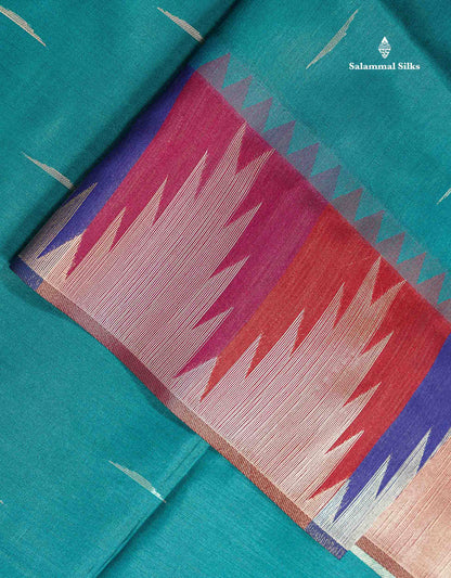 Beautiful Maroon Malli Moggu Zari Butta Cotton Mix Saree With Contrast Multicolour Traditional Temple Border