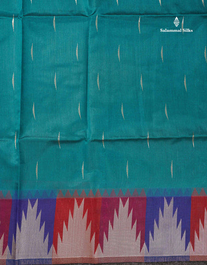 Beautiful Maroon Malli Moggu Zari Butta Cotton Mix Saree With Contrast Multicolour Traditional Temple Border