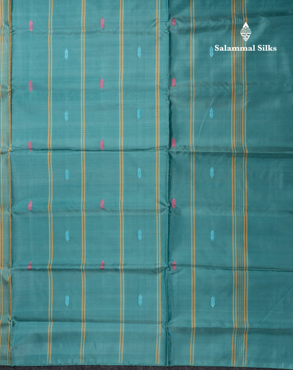 MultiColour Banana Pinth Saree (Vaazhainaar Pattu) With Contrast Dual Tone Light Lavender Blouse