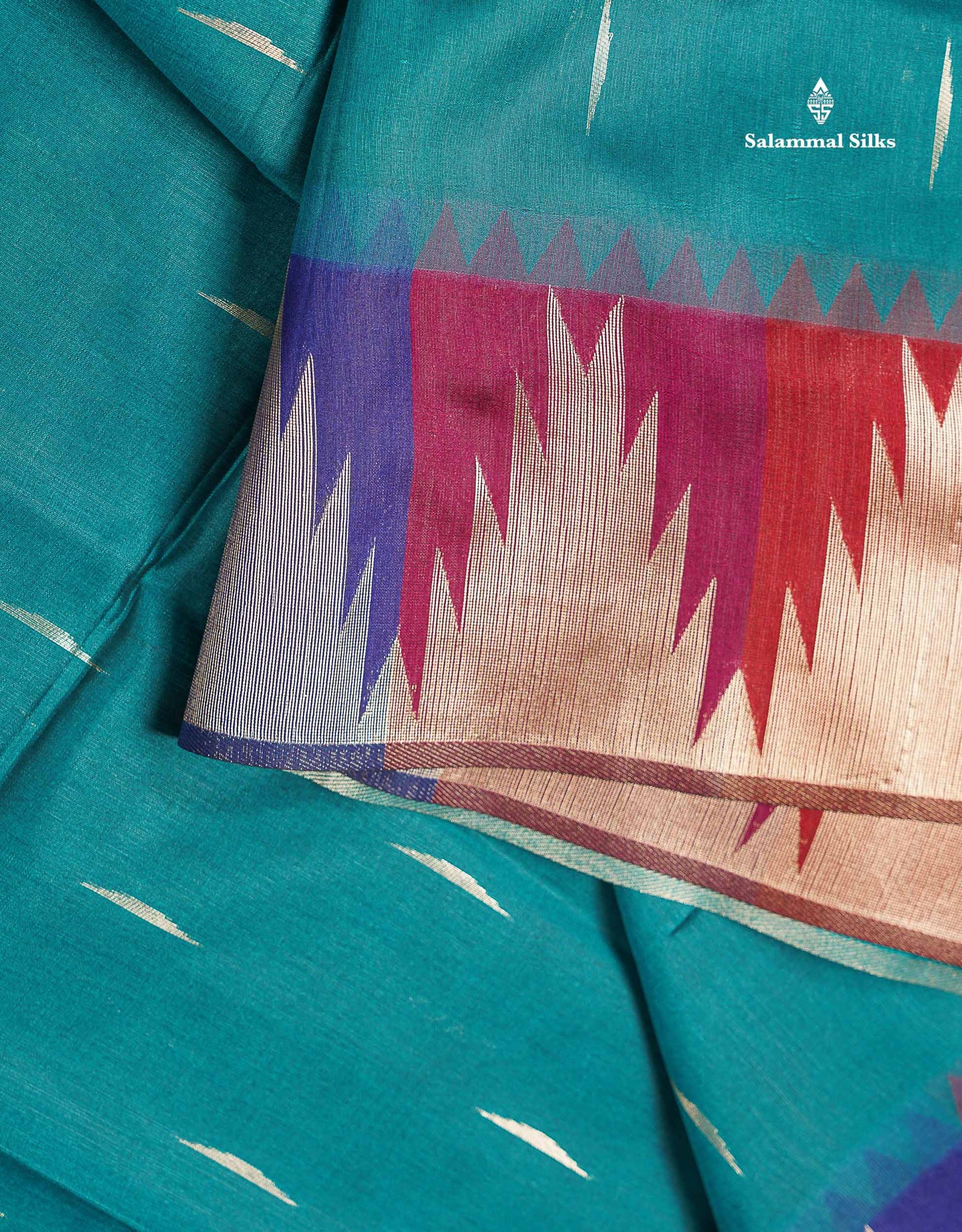 Beautiful Maroon Malli Moggu Zari Butta Cotton Mix Saree With Contrast Multicolour Traditional Temple Border