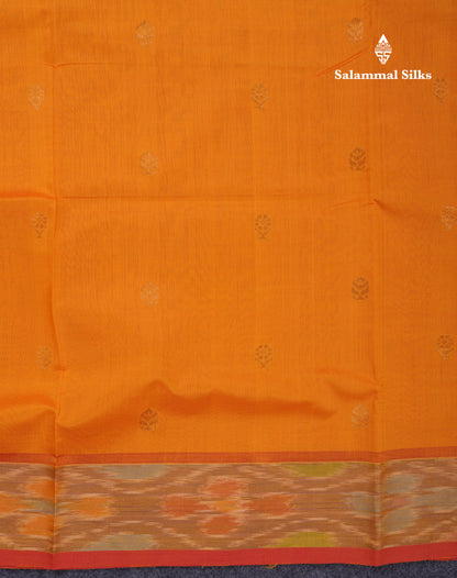 Beautiful Royal Blue Semi Silk Cotton Saree With Contrast Mustard Yellow Blouse