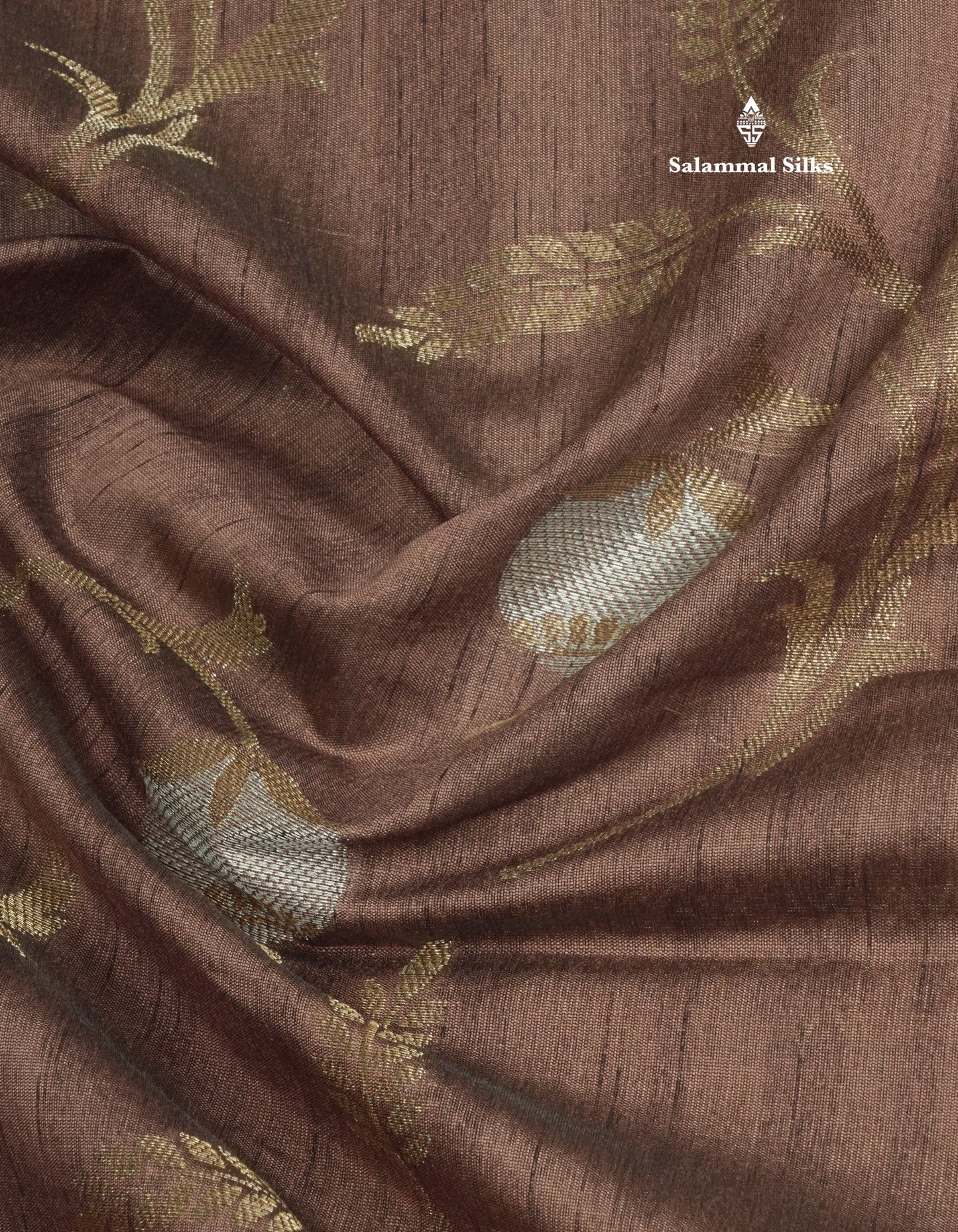 Brown Semi Tussar Saree With Fancy Border