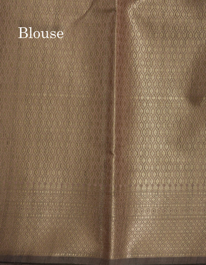 Brown Semi Tussar Saree With Fancy Border