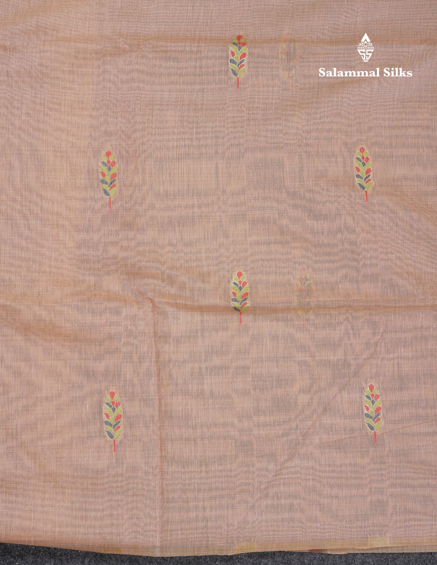 Beautiful Light Lavender Menakari Work Butta Muga Cotton Saree With Contrast Peacock Green Blouse
